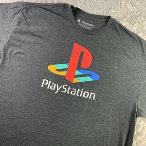 PlayStation Shirt Mens 2X Gray Logo Sony Ripple Junction Short Sleeve Video Game